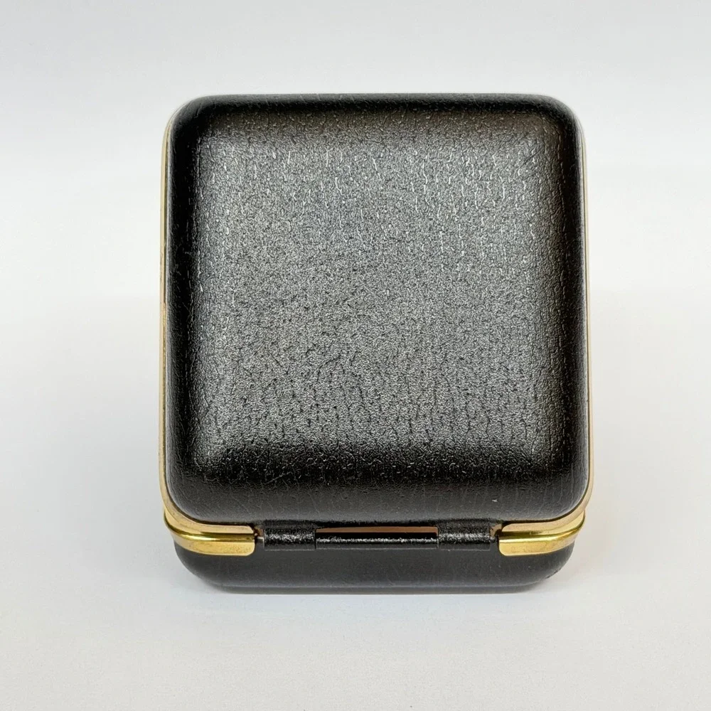 Vintage Marcel Folding Travel Alarm Clock Quartz Japan Black Gold Case Retro